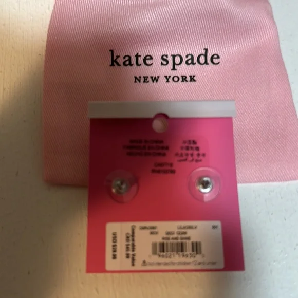 Kate Spade Amethyst stud earrings NWT - Picture 2 of 2